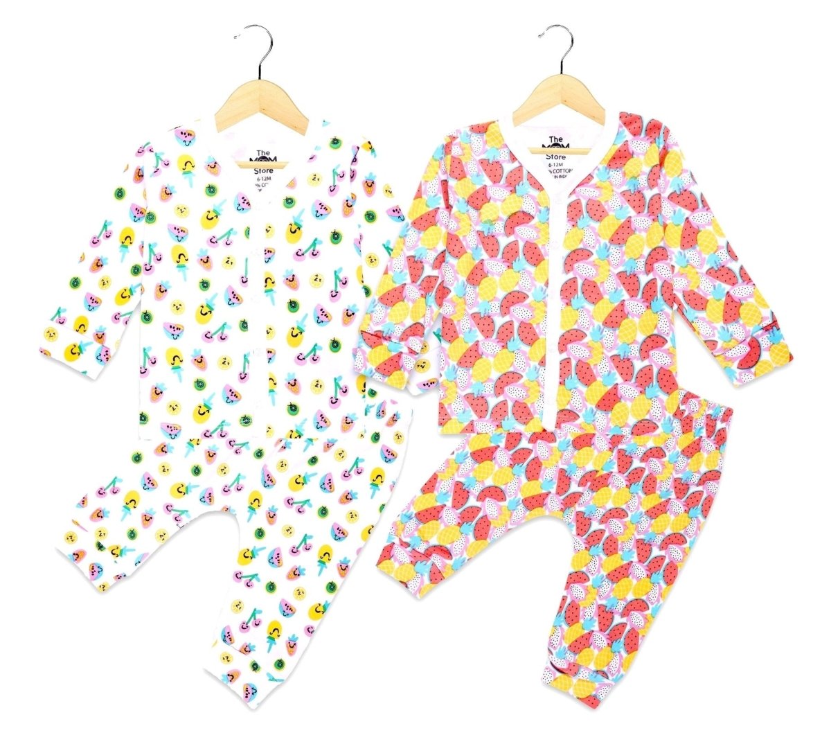 Newborn and Infant Pajama Set Combo of 2: Berry Bites-Fruitilicious - IPS-2-BBF-0-3