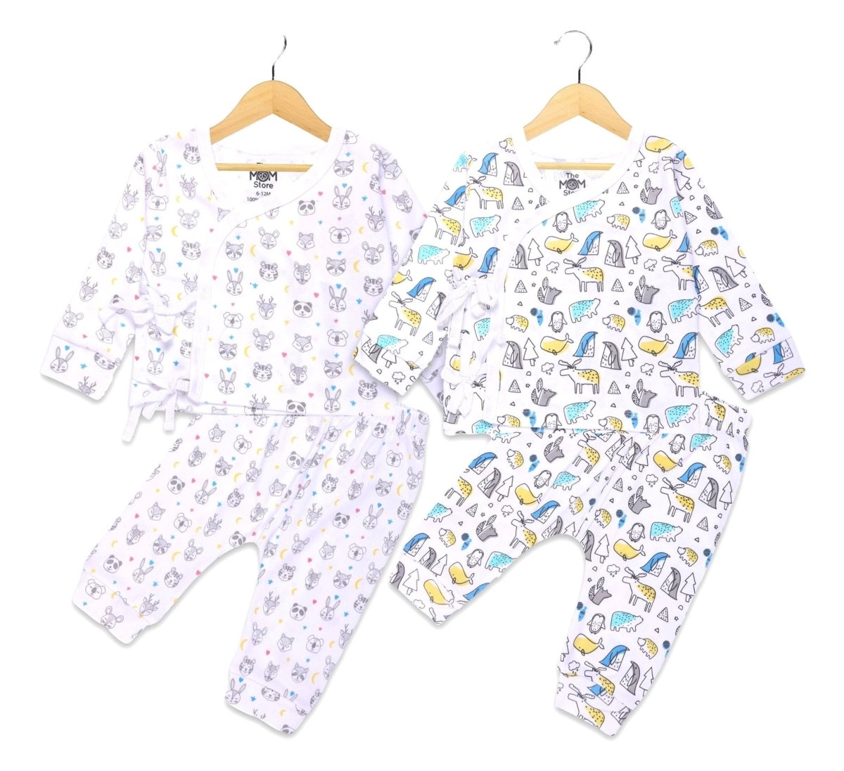 Newborn and Infant Pajama Set Combo of 2: Sleep Munchkins-Animal Party - IPS-2-SMAP-0-3
