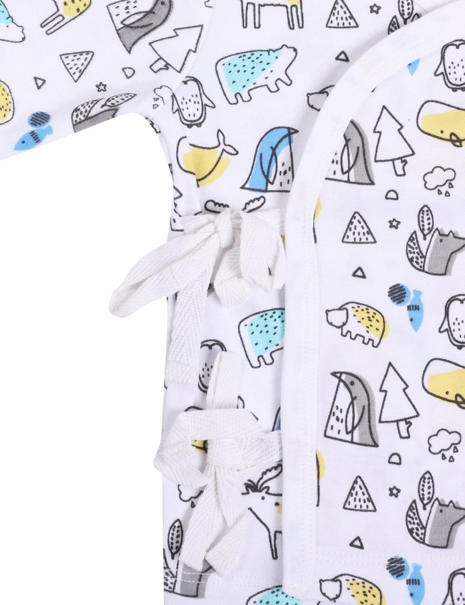 Newborn and Infant Pajama Set Combo of 3: Rainbow Land-Animal Party-Sleep Munchkins - IPS3-RLANS-0-3