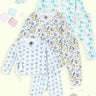 Newborn and Infant Pajama Set Combo of 3: Sleep Munchkins-Animal Party-Elephantastic