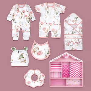 Newborn Baby Girl Wooden Dollhouse Gift Hamper (0 - 12 months) - Baby Gifting