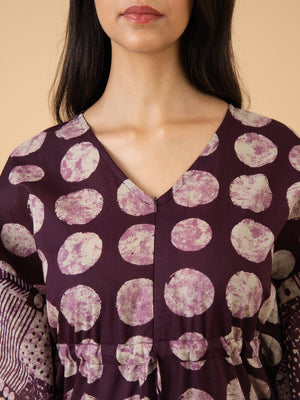 Nightfall Purple Maternity and Nursing Kaftan Nighty - S Maternity Nightwear