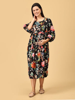 Nightshade Nectar Maternity And Nursing Dress - DRS - SK - NTSD - S