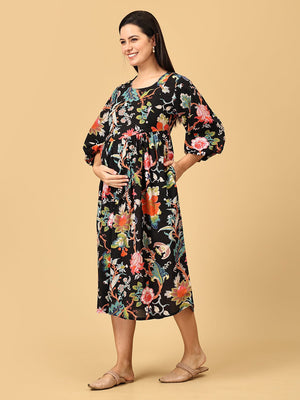 Nightshade Nectar Maternity And Nursing Dress - DRS - SK - NTSD - S
