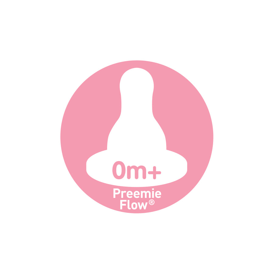 Dr. Brown's Preemie Flow Silicone Narrow Nipple, 2-Pack Transparent Birth+ to 3M