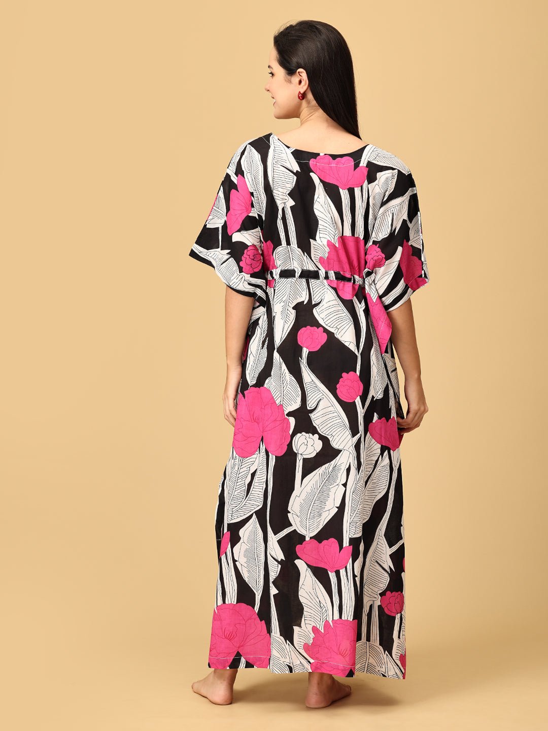 Noir Flora Maternity and Nursing Kaftan Nighty - NW - SK - NRFLR - S