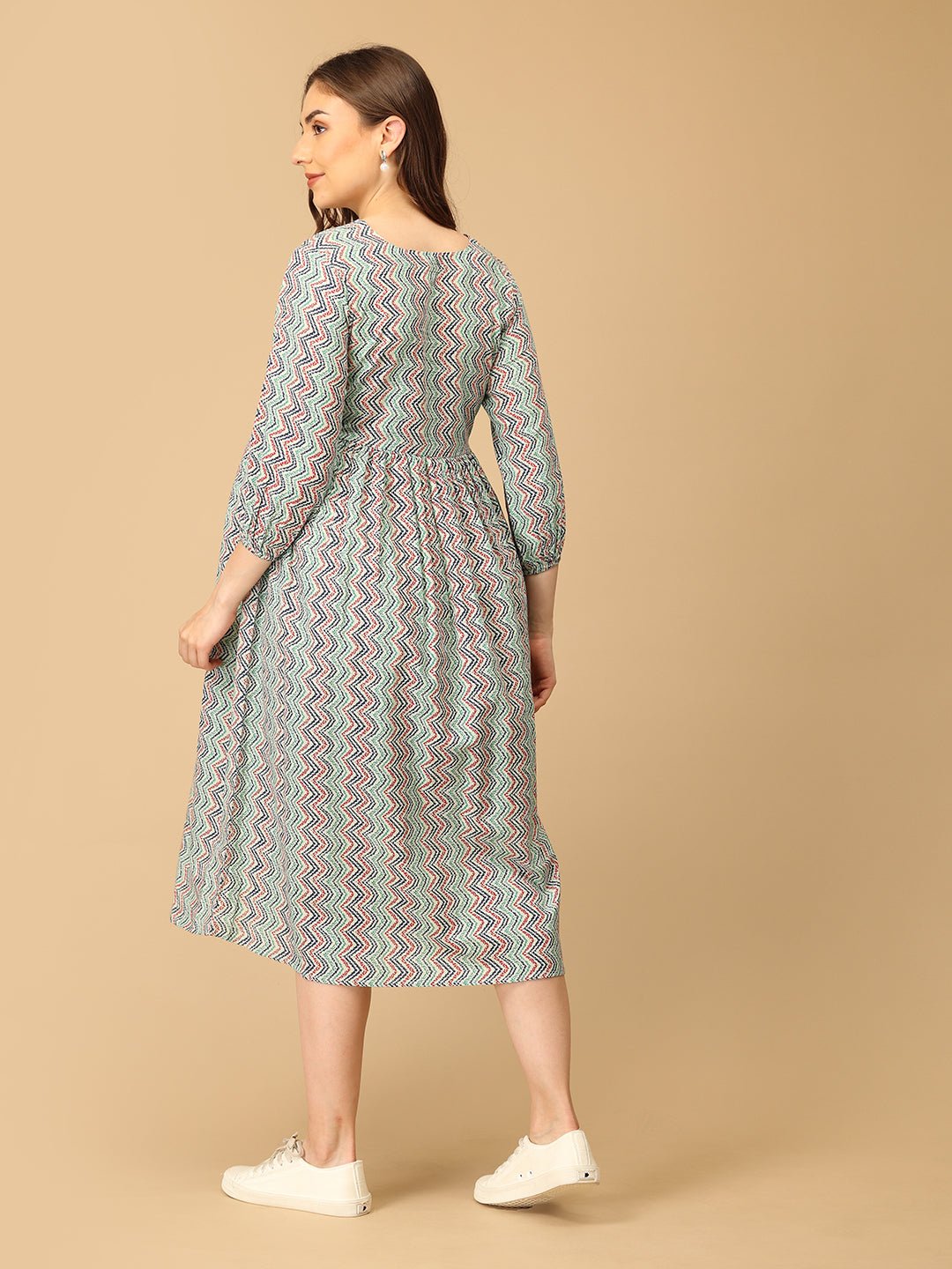 Nomad Chevron Maternity and Nursing Dress - DRS - SK - NOCHV - S