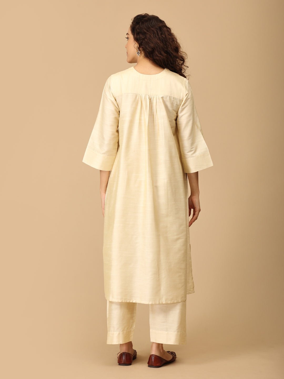 NoorÉlan maternity and Nursing Silk Kurta Set - MEW - SK - NREL - S