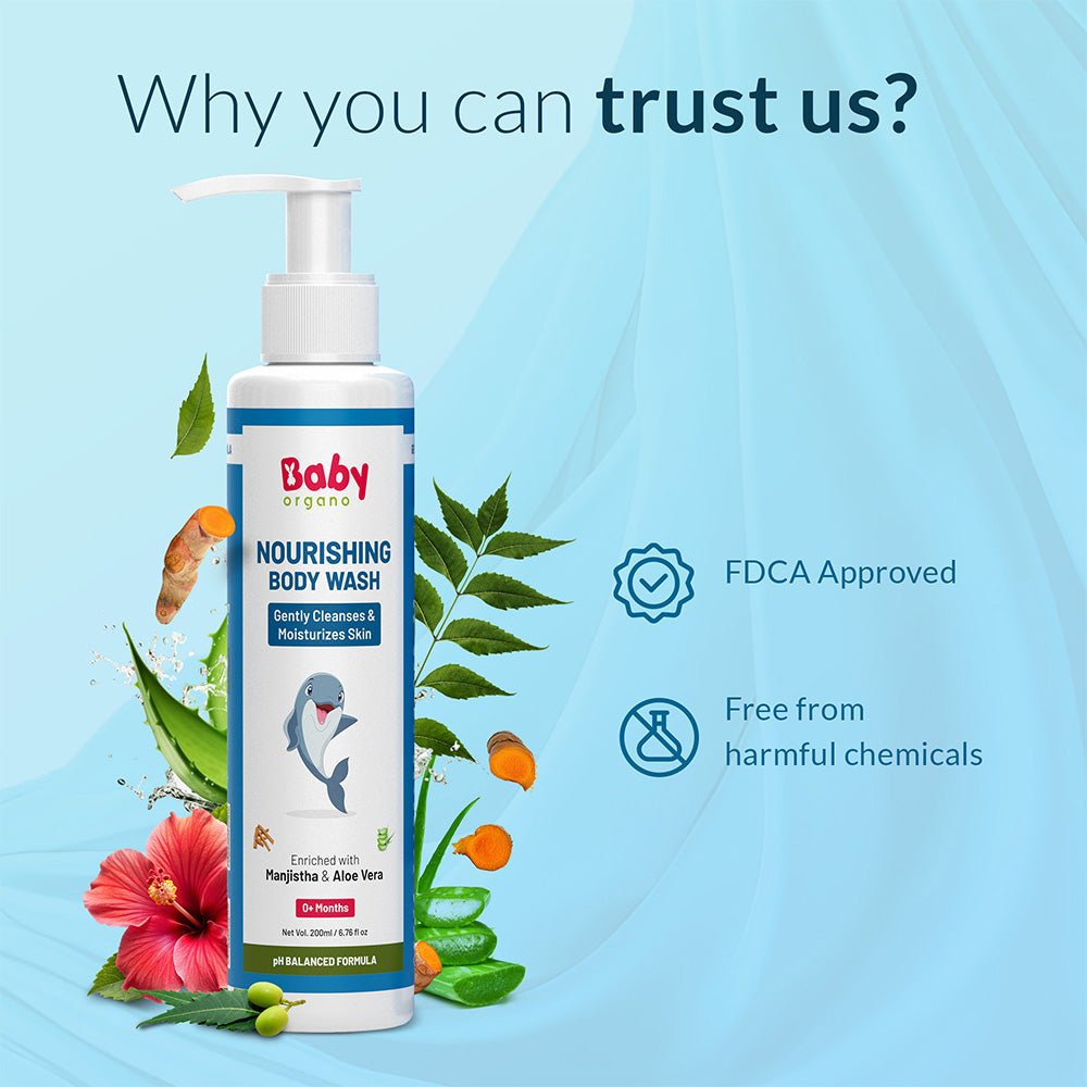 Nourishing Baby Body Wash | Cleanses and Moisturizes Skin 200ml - Baby Shampoo & Body Wash