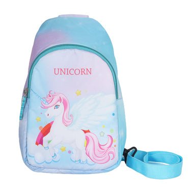 Novex Disney Unicorn Printed Girls Kids Crossbody One Shoulder Bag for Travel, Hiking & Trekking - 10 Inch | Chest Bag for 3 Years & Above Kids - NXCBUC416 - UNICORN