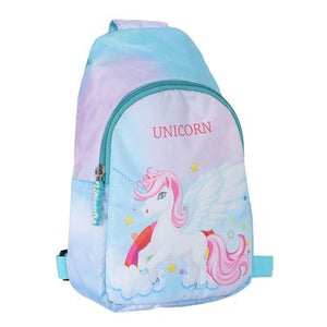 Novex Disney Unicorn Printed Girls Kids Crossbody One Shoulder Bag for Travel, Hiking & Trekking - 10 Inch | Chest Bag for 3 Years & Above Kids