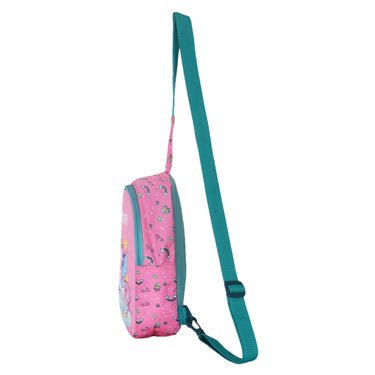 Novex Disney Unicorn Printed Girls Kids Crossbody One Shoulder Bag for Travel, Hiking & Trekking - 10 Inch | Chest Bag for 3 Years & Above Kids - NXCBUC415 - UNICORN