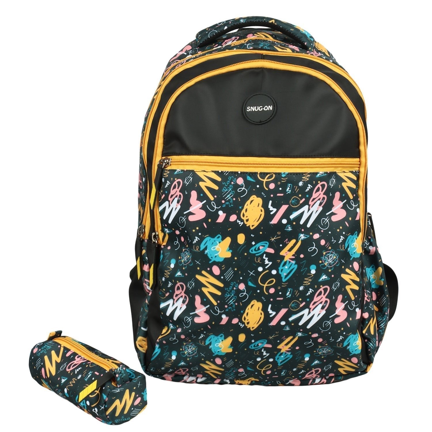 Novex Snug - On Amore Printed Unisex Kids School Bag with Stationary Pouch for 6th to 10th Class - 19 Inch | Backpack for 12 - 16 Years Kids - SNBP0404 - AMORE