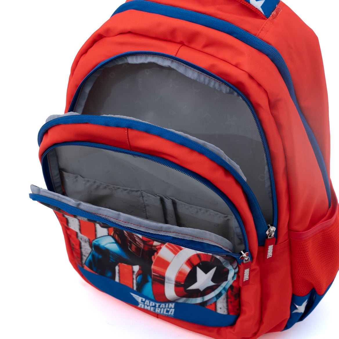 Novex Snug - On Captain America Printed Boy Kids School Bag for 4 - 6th Class - 17 Inch - SNBPCA0735 - CAPTAIN AMERICA