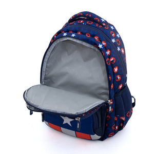 Novex Snug-On Captain America Printed Boy Kids School Bag for 4th Class to 6th Class - 17 Inch | Backpack for 10-12 Years