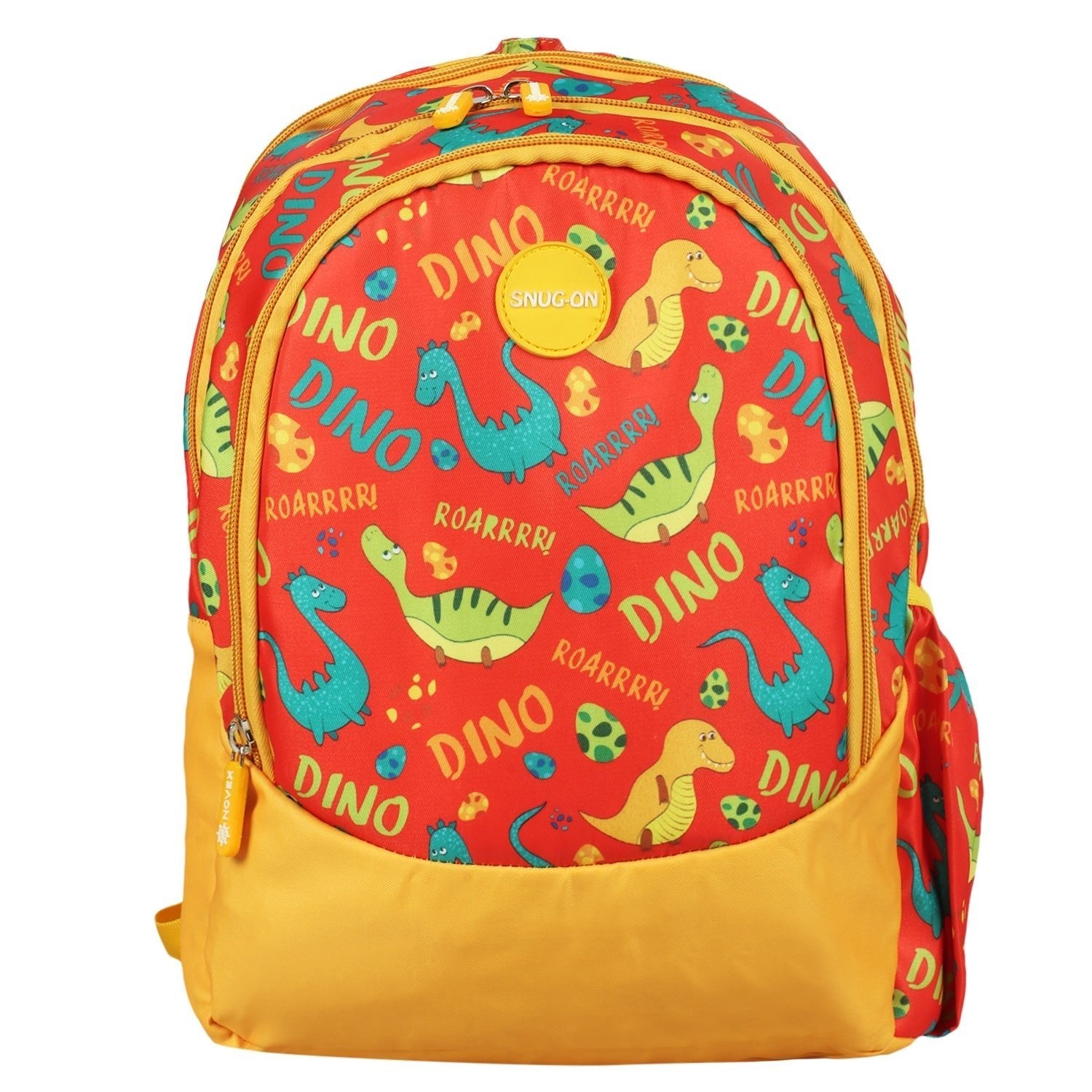Novex Snug - On Dino Printed Boy Kids School Bag for Nursery to 2nd Class - 15 Inch - SNBP0418 - DINO