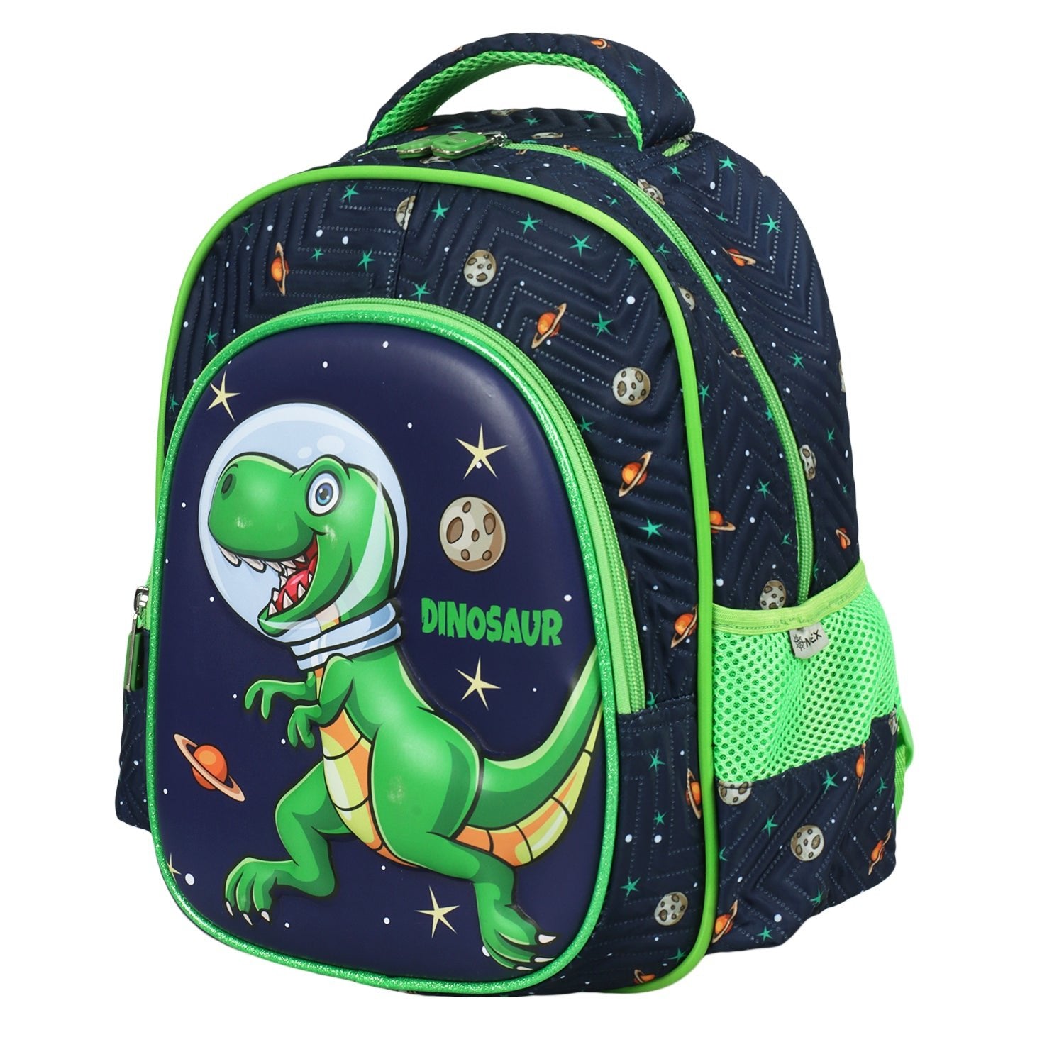 Novex Snug - On Dino Printed Boy Kids School Bag for Preschool, Kindergarten - 12 Inch | Backpack for 3 - 5 Years Kids - SNBP0422 - DINO