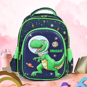 Novex Snug - On Dino Printed Boy Kids School Bag for Preschool, Kindergarten - 12 Inch | Backpack for 3 - 5 Years Kids - SNBP0422 - DINO
