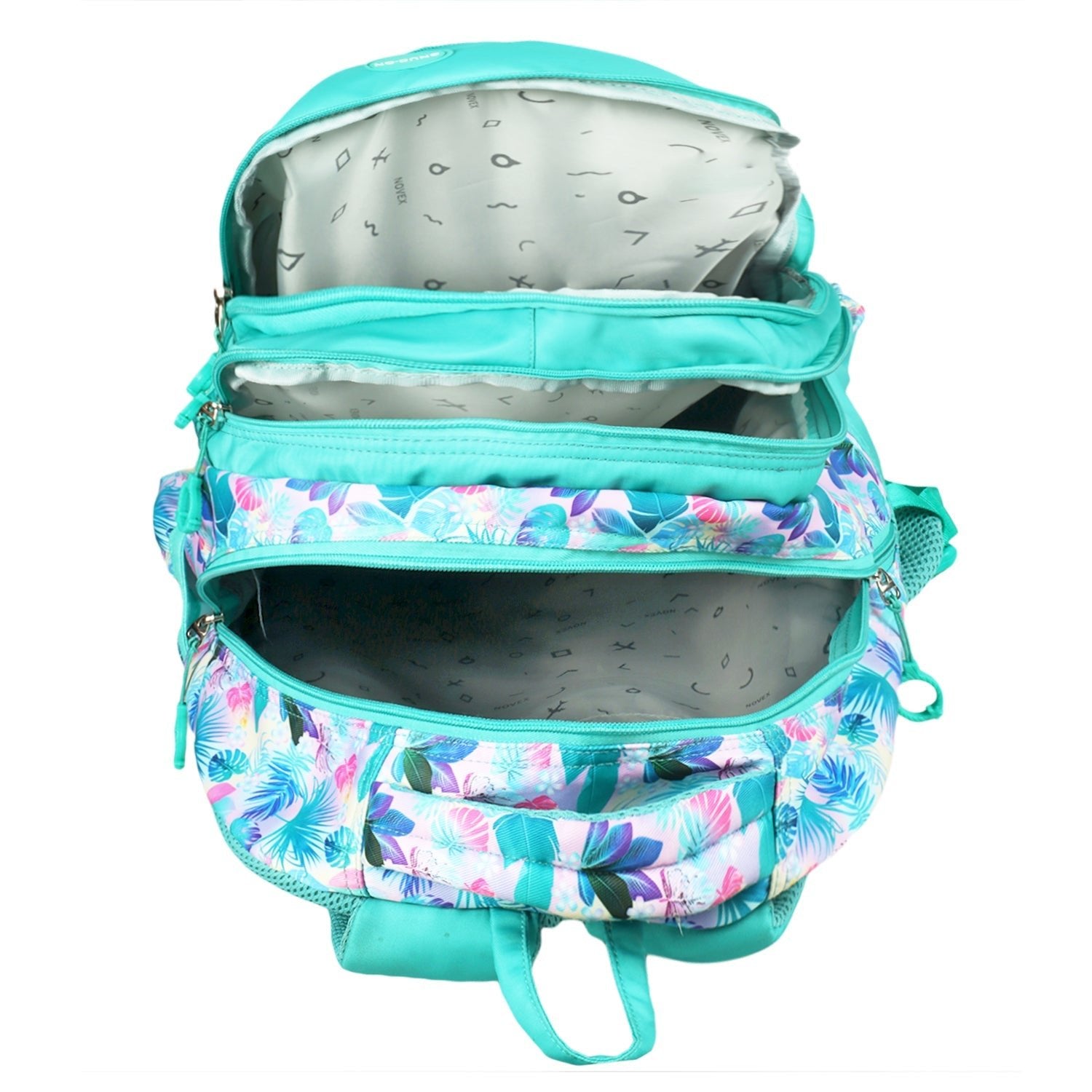 Novex Snug - On Finley Printed Unisex Kids School Bag with Stationary Pouch for 6th to 10th Class - 19 Inch | Backpack for 12 - 16 Years Kids - SNBP0435 - FINLEY