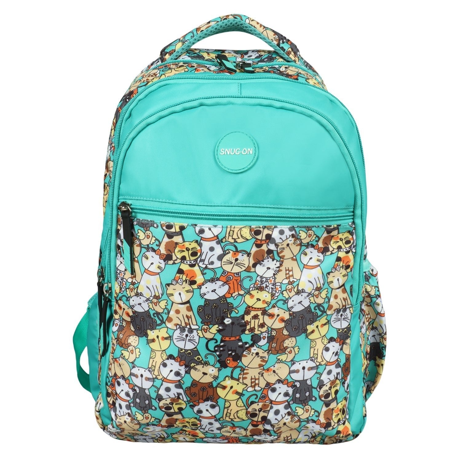 Novex Snug - On Kitten Printed Girl Kids School Bag with Stationary Pouch for 3rd to 5th Class - 17 Inch | Backpack for 9 - 11 Years Kids - SNBP0433 - KITTEN