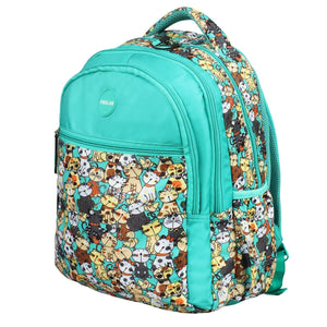 Novex Snug - On Kitten Printed Girl Kids School Bag with Stationary Pouch for 3rd to 5th Class - 17 Inch | Backpack for 9 - 11 Years Kids - SNBP0433 - KITTEN