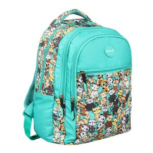 Novex Snug - On Kitten Printed Girl Kids School Bag with Stationary Pouch for 3rd to 5th Class - 17 Inch | Backpack for 9 - 11 Years Kids - SNBP0433 - KITTEN
