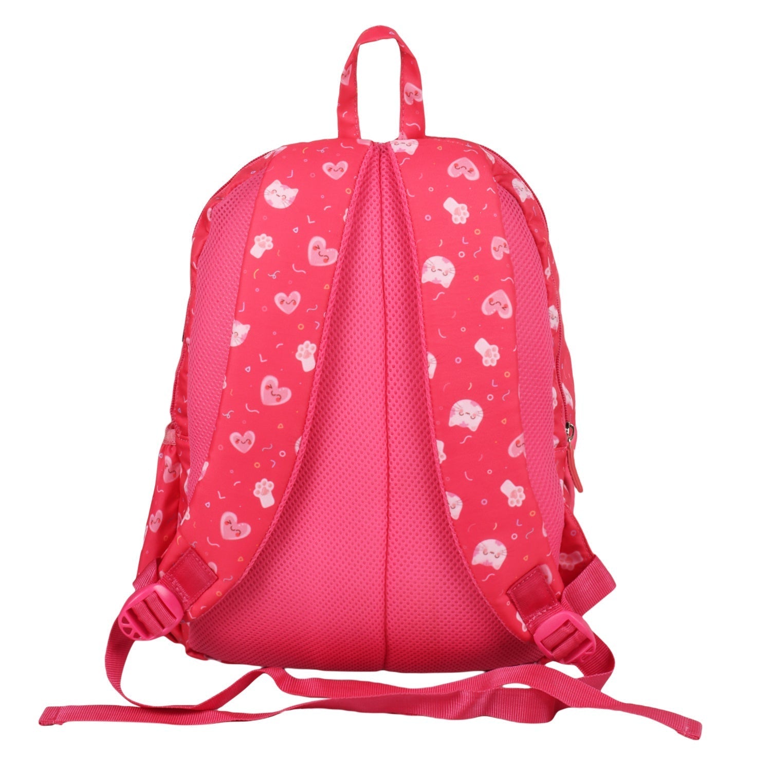 Novex Snug - On Kitty Printed Girl Kids School Bag for Nursery to 2nd Class - 15 Inch | Backpack for 5 - 8 Years Kids - SNBP0421 - KITTY