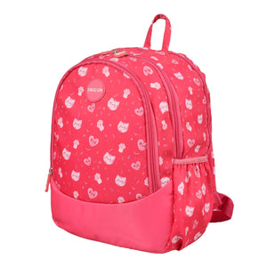 Novex Snug - On Kitty Printed Girl Kids School Bag for Nursery to 2nd Class - 15 Inch | Backpack for 5 - 8 Years Kids - SNBP0421 - KITTY