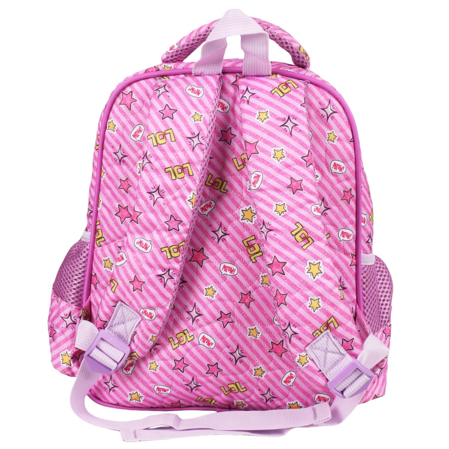 Novex Snug - On Meow Printed Girl Kids School Bag for Preschool, Kindergarten - 12 Inch | Backpack for 3 - 5 Years Kids - SNBP0424 - MEOW