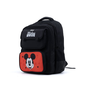 Novex Snug-On Mickey Mouse Printed Boy Kids School Bag for 1st Class to 4th Class - 16 Inch | Backpack for 7-10 Years Kids