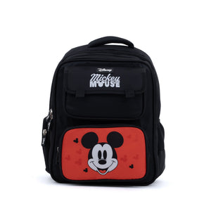 Novex Snug-On Mickey Mouse Printed Boy Kids School Bag for 1st Class to 4th Class - 16 Inch | Backpack for 7-10 Years Kids