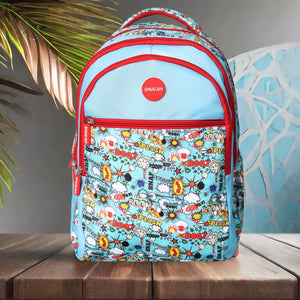Novex Snug - On Phoenix Printed Boy Kids School Bag with Stationary Pouch for 3rd to 5th Class - 17 Inch | Backpack for 9 - 11 Years Kids - SNBP0408 - PHOENIX