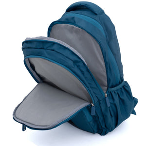 Novex Snug-On Plain Pattern Airport Blue Unisex Kids School Bag for 6th-12th Class -19 Inch | Backpack for 13-18 Years Kids