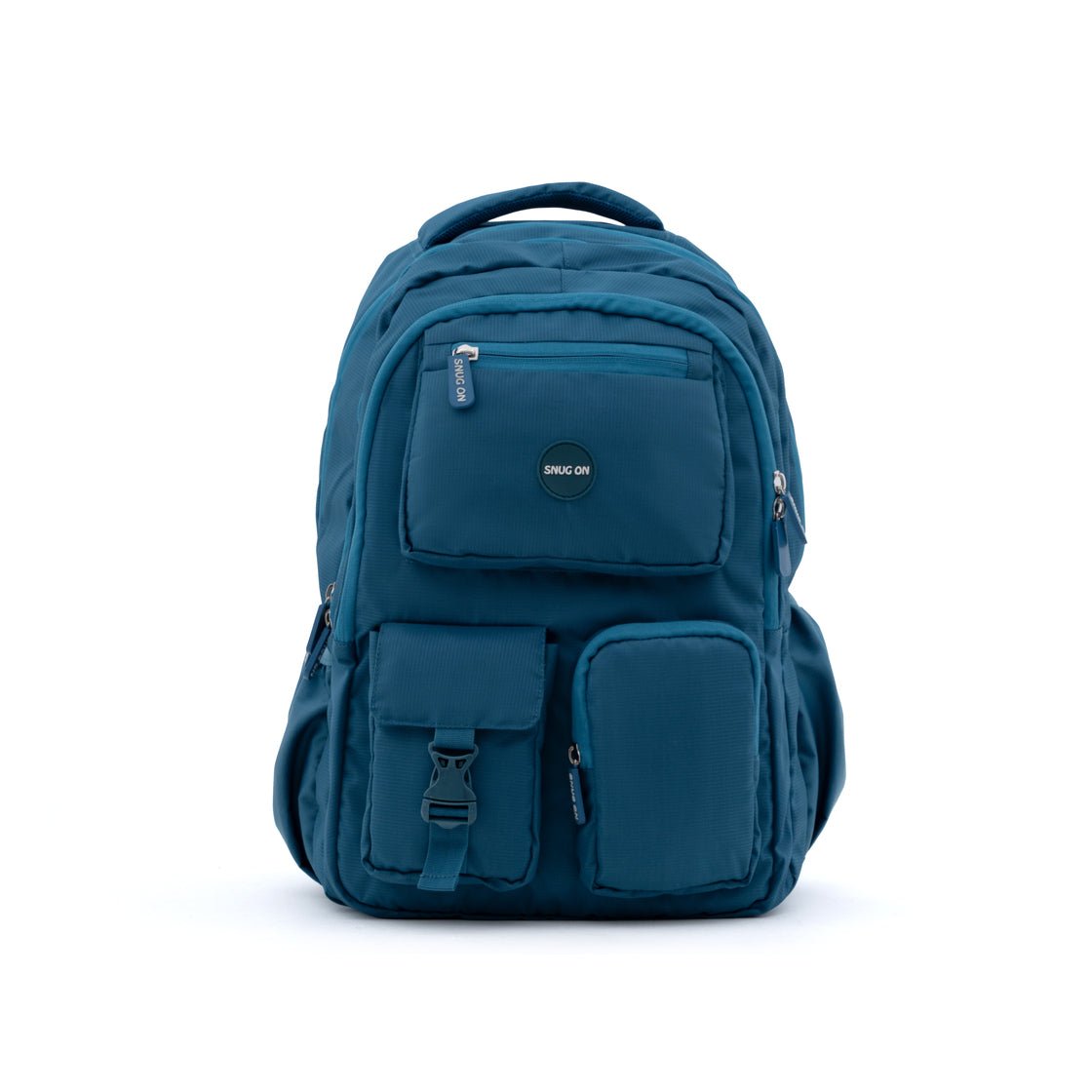 Novex Snug - On Plain Pattern Airport Blue Unisex Kids School Bag for 6th - 12th Class - 19 Inch | Backpack for 13 - 18 Years Kids - SNBP0775 - AIRPORT BLUE