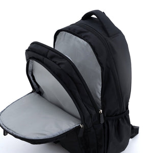 Novex Snug-On Plain Pattern Black Unisex Kids School Bag for 6th-12th Class -19 Inch | Backpack for 13-18 Years Kids