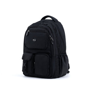 Novex Snug-On Plain Pattern Black Unisex Kids School Bag for 6th-12th Class -19 Inch | Backpack for 13-18 Years Kids