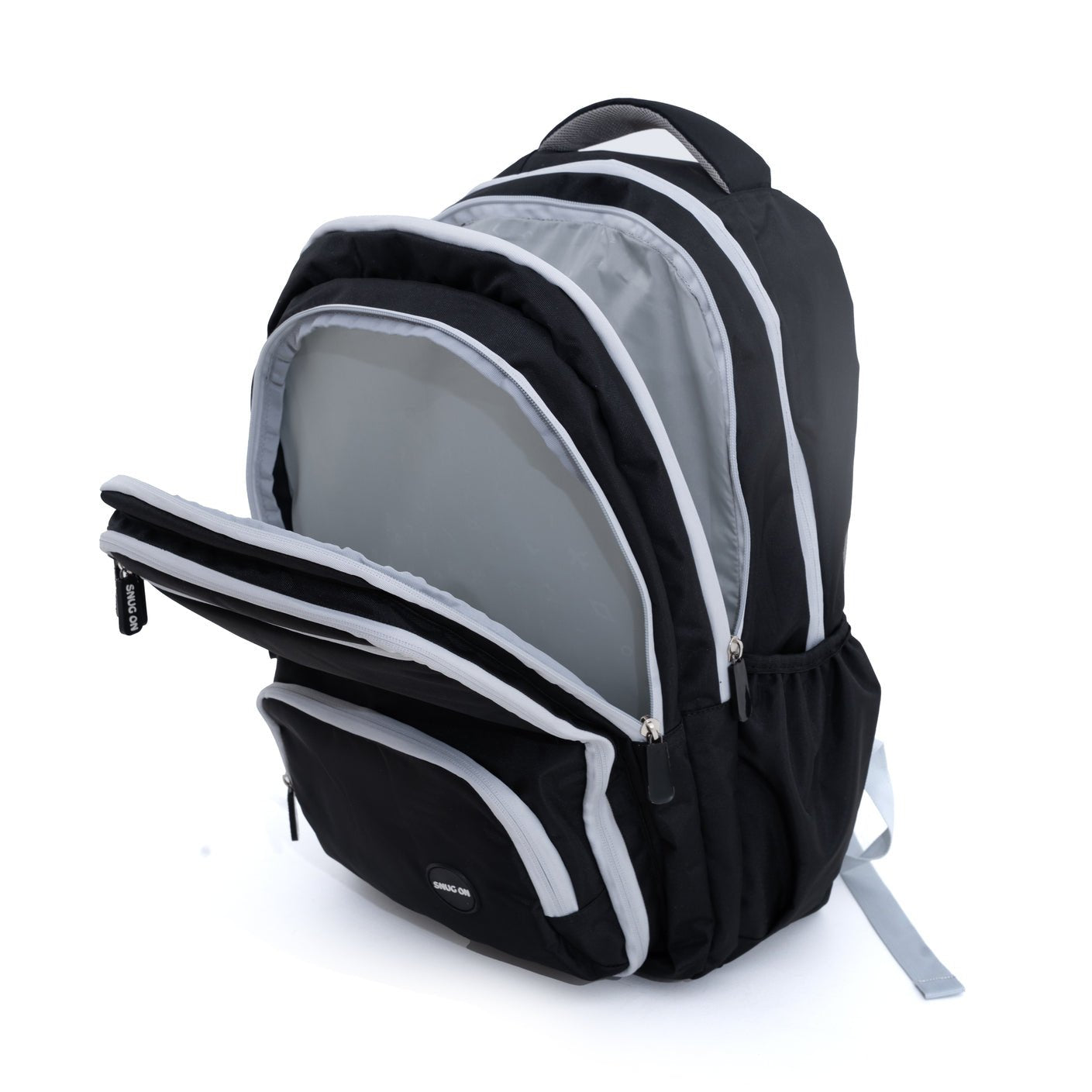 Novex Snug - On Plain Pattern Black Unisex Kids School Bag for 6th - 12th Class - 19 Inch | Backpack for 13 - 18 Years Kids - SNBP0761 - BLACK