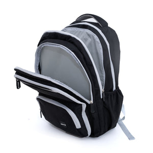 Novex Snug-On Plain Pattern Black Unisex Kids School Bag for 6th-12th Class -19 Inch | Backpack for 13-18 Years Kids