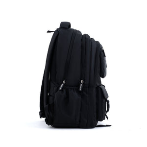 Novex Snug-On Plain Pattern Black Unisex Kids School Bag for 6th-12th Class -19 Inch | Backpack for 13-18 Years Kids
