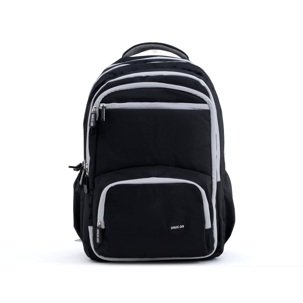 Novex Snug - On Plain Pattern Black Unisex Kids School Bag for 6th - 12th Class - 19 Inch | Backpack for 13 - 18 Years Kids - SNBP0761 - BLACK