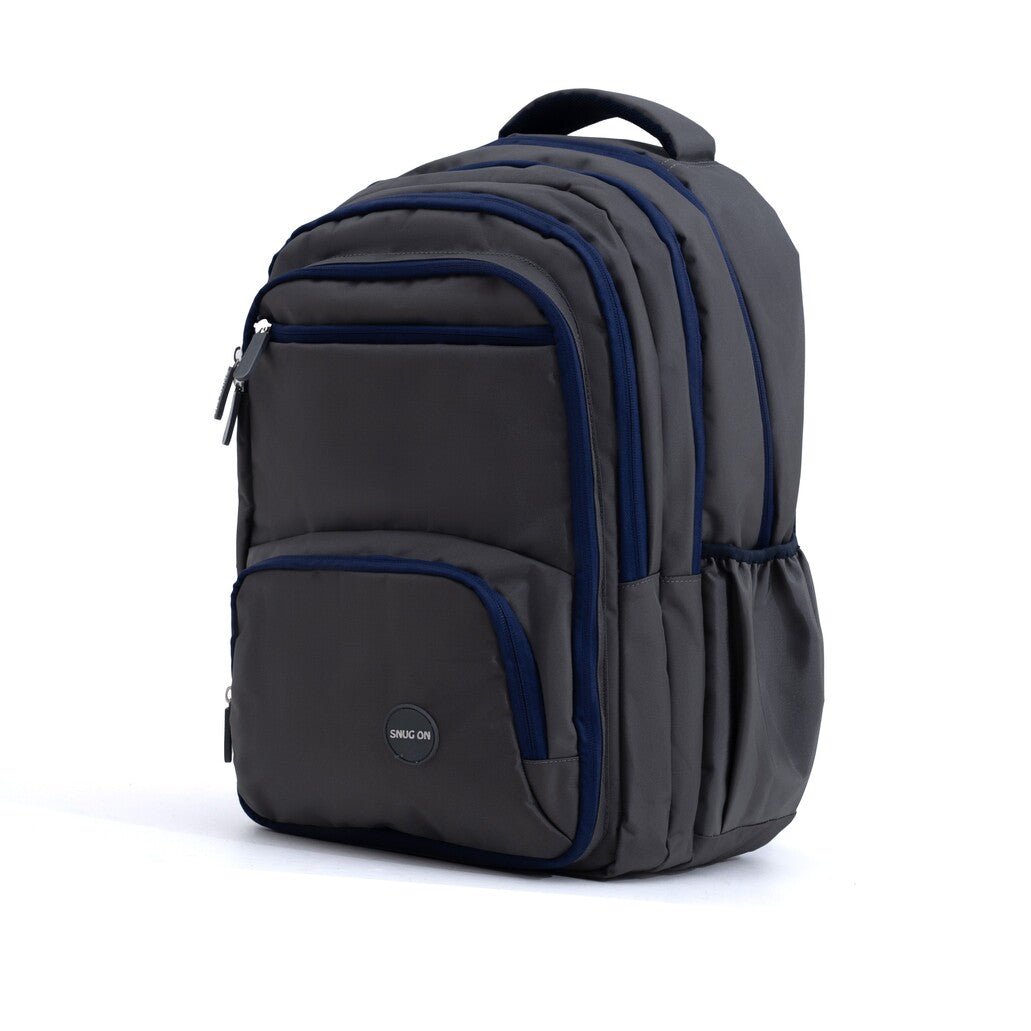 Novex Snug - On Plain Pattern Grey Unisex Kids School Bag for 6th - 12th Class - 19 Inch | Backpack for 13 - 18 Years Kids - SNBP0763 - GREY