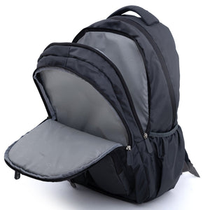 Novex Snug-On Plain Pattern Grey Unisex Kids School Bag for 6th-12th Class -19 Inch | Backpack for 13-18 Years Kids