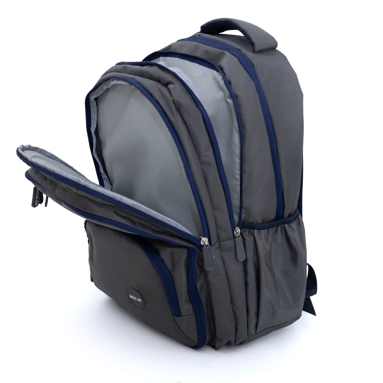 Novex Snug - On Plain Pattern Grey Unisex Kids School Bag for 6th - 12th Class - 19 Inch | Backpack for 13 - 18 Years Kids - SNBP0763 - GREY