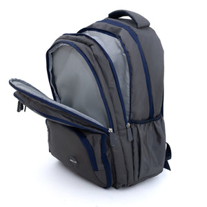 Novex Snug-On Plain Pattern Grey Unisex Kids School Bag for 6th-12th Class -19 Inch | Backpack for 13-18 Years Kids