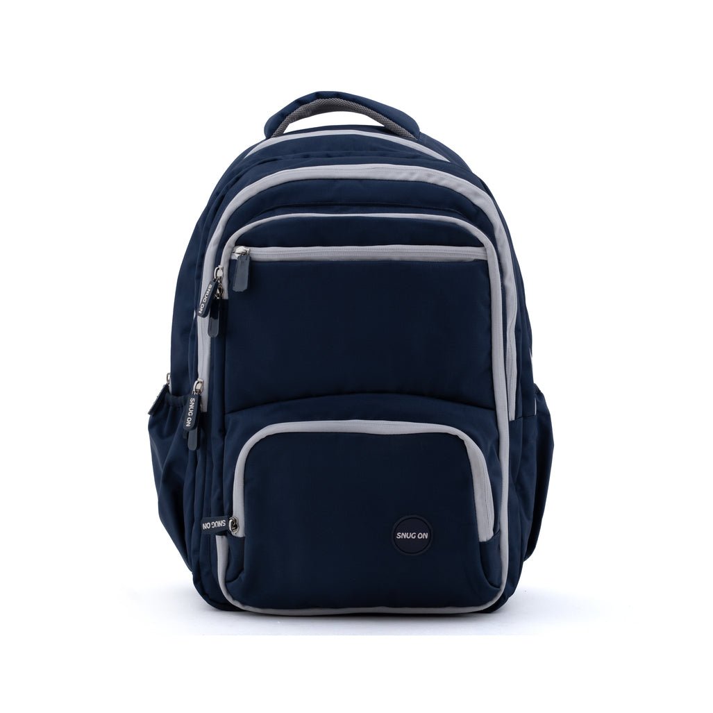 Novex Snug - On Plain Pattern Navy Blue Boy Kids School Bag for 6th - 12th Class - 19 Inch | Backpack for 13 - 18 Years Kids - SNBP0764 - NAVY BLUE