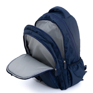 Novex Snug-On Plain Pattern Navy Blue Unisex Kids School Bag for 6th-12th Class -19 Inch | Backpack for 13-18 Years Kids