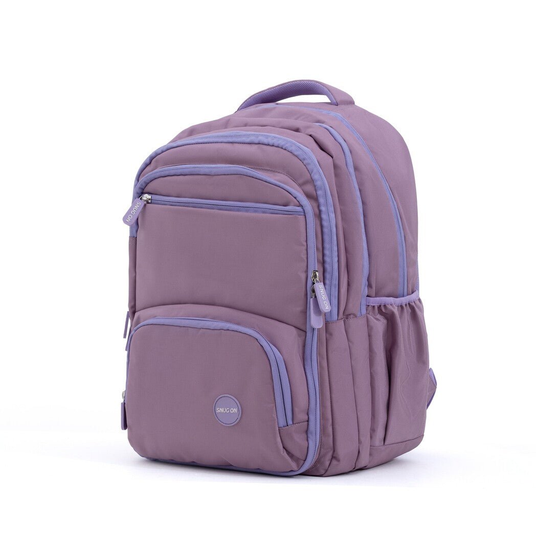 Novex Snug - On Plain Pattern Pink Girl Kids School Bag for 6th - 12th Class - 19 Inch | Backpack for 13 - 18 Years Kids - SNBP0762 - PINK