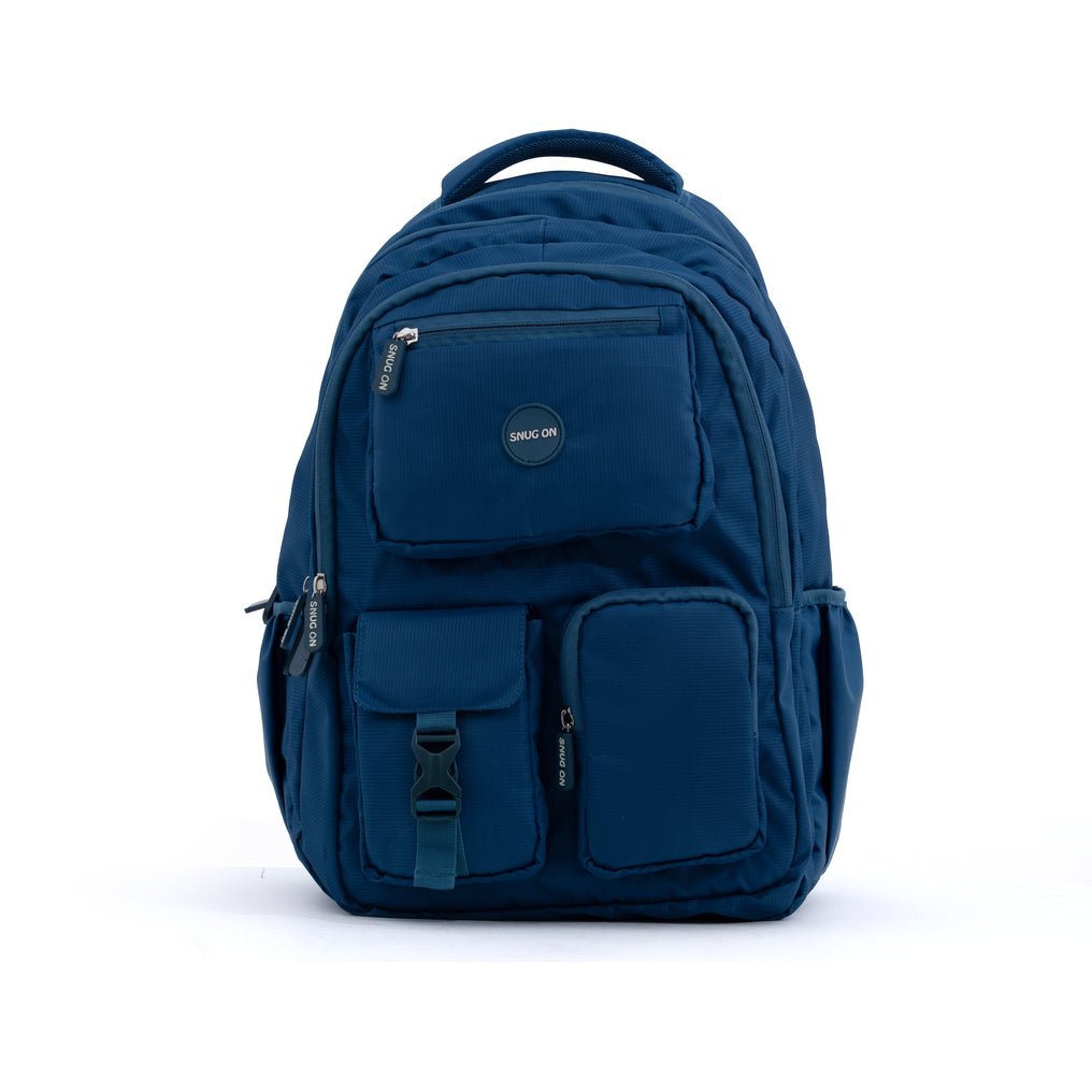 Novex Snug - On Plain Pattern Teal Blue Unisex Kids School Bag for 6th - 12th Class - 19 Inch | Backpack for 13 - 18 Years Kids - SNBP0773 - TEAL BLUE