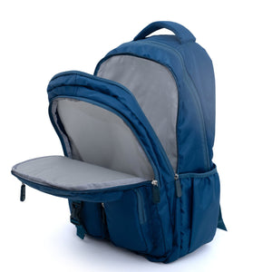 Novex Snug-On Plain Pattern Teal Blue Unisex Kids School Bag for 6th-12th Class -19 Inch | Backpack for 13-18 Years Kids
