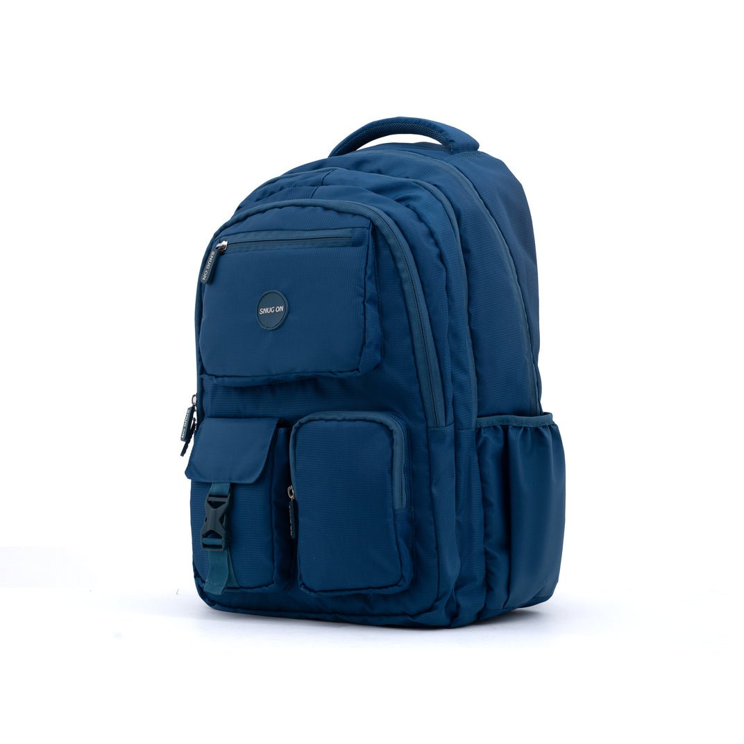 Novex Snug - On Plain Pattern Teal Blue Unisex Kids School Bag for 6th - 12th Class - 19 Inch | Backpack for 13 - 18 Years Kids - SNBP0773 - TEAL BLUE